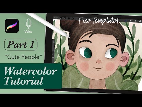 Procreate Watercolor Tutorial: Cute People Portraits // Part 1 of 2