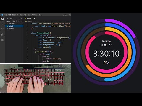 ASMR Programming - Progress Clock using Html CSS & Javascript - No Talking