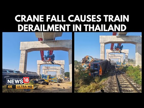 Deadly Crane Collapse Causes Train Derailment In Thailand | Multiple Casualties | 4K