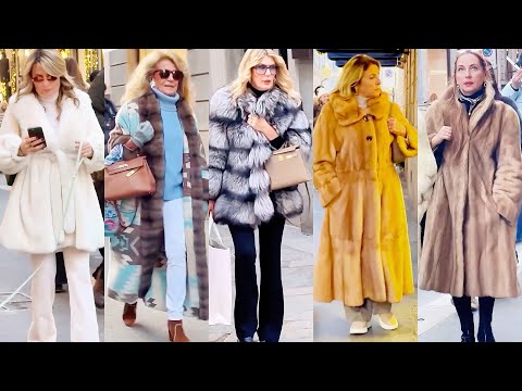 Milan Street Style Fur Collection Compilation | Faux Fur | Real Fur 🇮🇹❄️