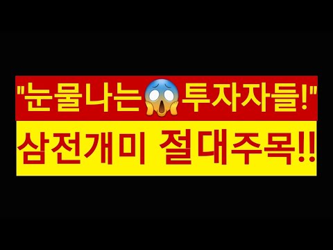 보릿고개 길어지나!! 눈물나는 투자자들!! 삼전개미 절대주목!!