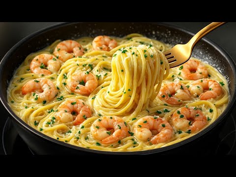 I've never had such creamy shrimp pasta! Incredibly delicious! 🤯🍤