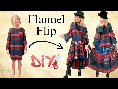 How To Make An Upcycled Tiered Ruffled Layered Flannel Dress