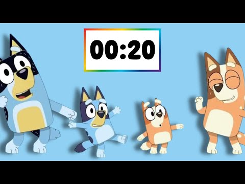 Bluey New Years! 🎉  🥳 1 Minute Count Down for Kids! 