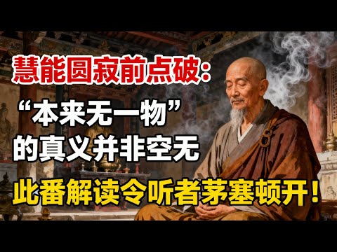 慧能圓寂前點破：「本來無一物」的真義並非空無，此番解讀令聽者茅塞頓開。#佛陀#佛學#佛教#禪修#佛法智慧#佛教故事#佛教文化