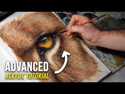 Paint a Lion Eye | Full Acrylic Painting Tutorial