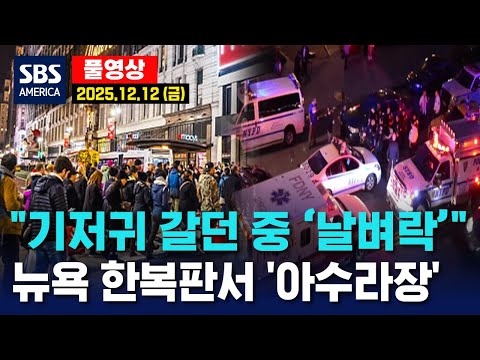 “기저귀 갈던 중 ‘날벼락’”..뉴욕 한복판서 ‘아수라장’ - SBS 미국 뉴스  2025년 12월  12일 (금요일)
