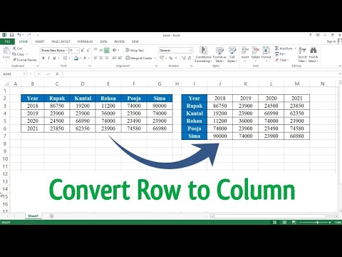 How to Convert Rows to Columns with Transpose Formula in Excel | Switch Rows to Columns in Excel