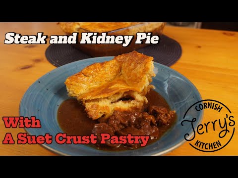 Steak and kidney pie with a suet crust pastry