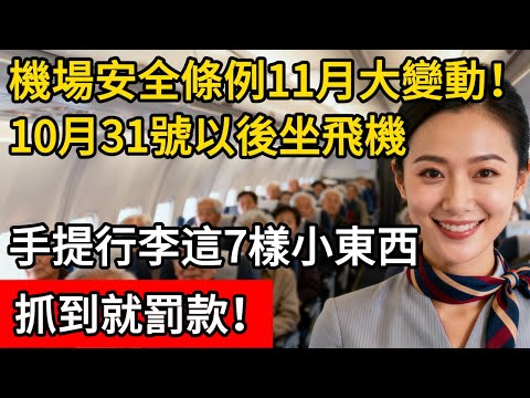 機場安全條例11月大變動：10月31號以後坐飛機，手提行李有這7樣小東西，抓到就罰款！早知道早準備，別花冤枉錢。#航空旅行 #生活经验 #机场 #科普 #百科密码 #搭飞机