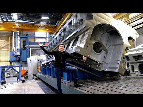 Machining a 100-Ton Ship Engine Block (10 Tons of Chips)
