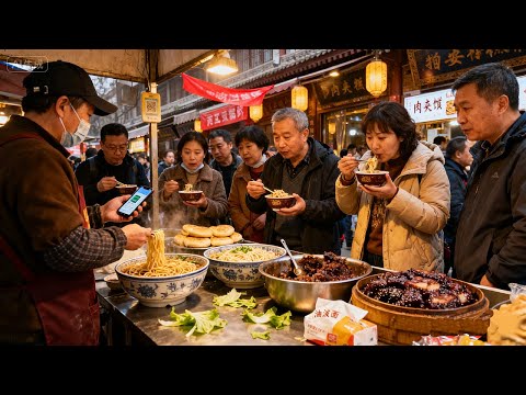 中国西安人民早餐吃什么？驴肉火烧，香酥牛肉饼，肉丸胡辣汤，卤汁凉粉，北京烤鸭，蔬菜夹馍，广东肠粉，煎饼果子，杂粮煎饼，香酥烧饼，葱花大饼，油条，豆腐脑，浆水鱼鱼，搅团，油茶，水煎包，蔬菜丸子，炒凉粉