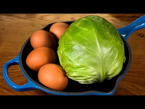 Cabbage with eggs tastes better than meat! Simple and delicious recipe with cabbage and eggs! ASMR