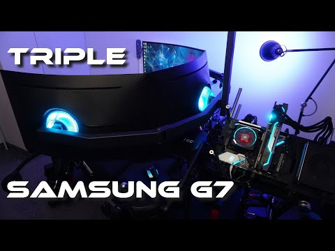 Samsung Odyssey G7 Triple Screen Ceiling Mounted Adjustable Stand