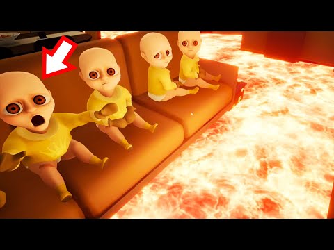 ПОЛ ЭТО ЛАВА ?! КАК СПАСТИ ЛЫСЫХ ?! ИГРА The Baby In Yellow