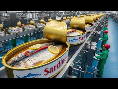Inside the Canned Sardine Factory | From the Sea to Your Table (Full Process Tour)