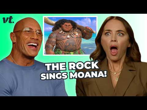 Emily Blunt Dares The Rock To Sing 'You're Welcome' | Quiz On Me