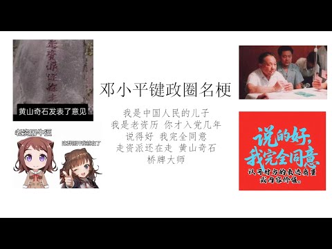 邓小平键政圈名梗01：我是中国人民的儿子丨我是老资历，你才入党几年？丨老资历牛逼丨我完全同意，说得好！丨走资派还在走丨黄山奇石丨桥牌大师丨政治体制改革