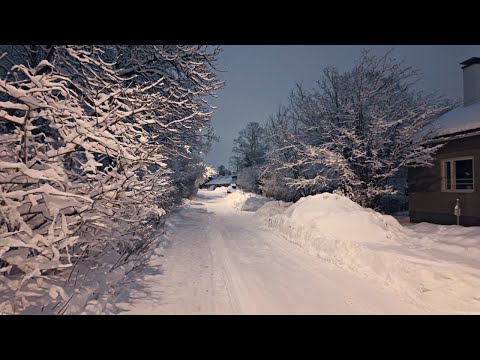 Snowy Winter Walk in Peaceful Neighborhoods of Helsinki, Finland (Länsi-Pakila to Kustaankartano)