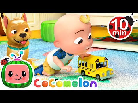 JJ Plays Wheels On The Bus With His Toy Bus! | CoComelon 🍉 | Nursery Rhymes For Kids