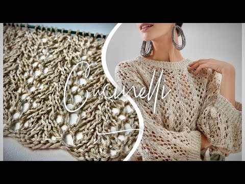 Вяжем сверкающий джемпер Cucinelli 💥💥💥 Ажурный узор спицами / Мастер-класс