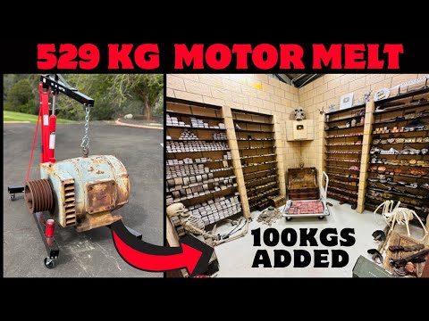 529KG Massive Motor Melt - Scrapyard Salvage - 87 Year Old Motor - Bulk Copper Bars - Target  Video