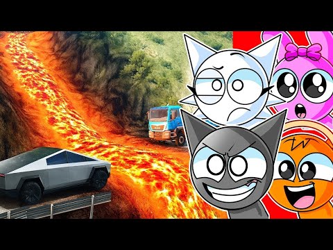 CARS VS LAVA ROAD