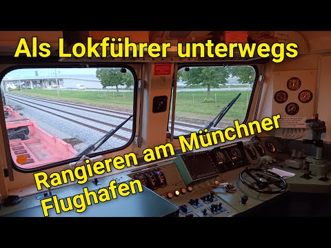 Als Lokführer unterwegs, Rangieren am Münchner Flughafen auf der Baureihe 151