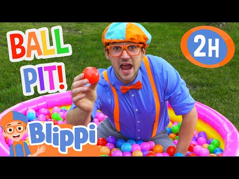 Blippi Learns Colors at the Blippi Ball Pit! | 2 HOURS OF BLIPPI TOYS!