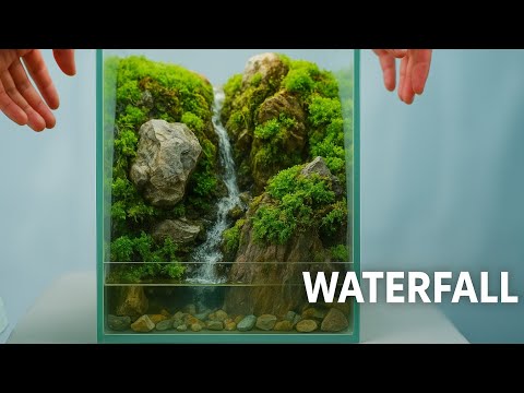I Made a Tabletop Terrarium Waterfall in a glass tank / here's how!