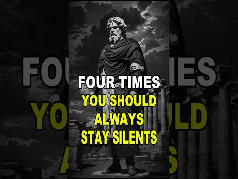 4 Times You Should ALWAYS Stay Silent #stoicism