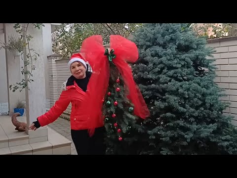 How to make "EXPENSIVE-RICH" decor with your own hands? 🌲🎀🌲🎀🌲 Giant red bow for the door.