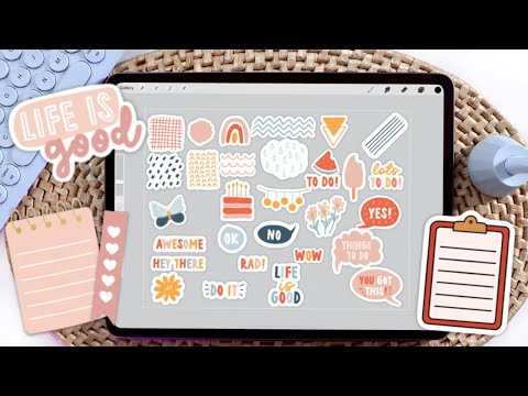How to Make Digital Stickers on the iPad | My Process for Creating in Procreate + FREE Stickers!