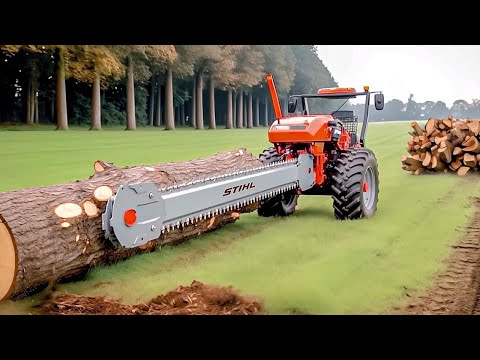 Dangerous Fastest Cutting Huge Tree Skills, Logging Truck & Woodworking Sawmill Machines