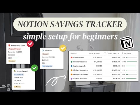How to Track Your Savings in Notion with Progress Bars | Setup Walkthrough
