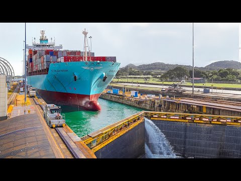 How Massive Ships Sail Through the Gigantic Locks of Panama Canal
