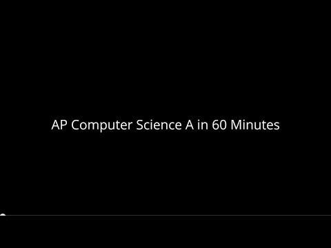 AP Computer Science in 60 Minutes (Java)