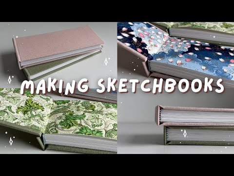 Making Sketchbooks ✿ bookbinding with quiet music