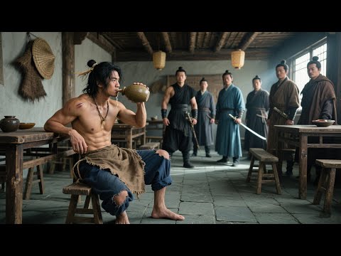 Kung Fu Movie! The lad drinking at a restaurant is a hidden kung fu master, instantly kills a bully!