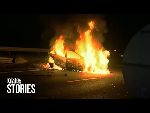 Cops Called to Terrifying Vehicle Fire