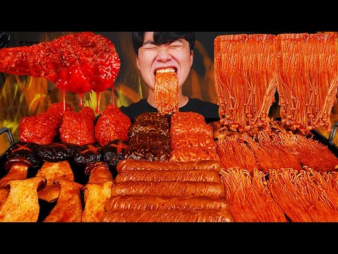 ASMR MUKBANG 직접 만든 불닭 짜장 버섯 양념치킨 소세지 먹방 & 레시피 FRIED CHICKEN AND FIRE NOODLES EATING SOUND!