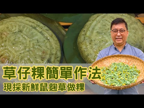 草仔粿超簡單作法｜現採新鮮鼠麴草做草仔粿｜包芋頭簽餡料的鼠麴草粿，滋味鮮香，超級好吃，令人想念的傳統古早味