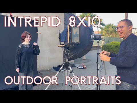 Intrepid 8x10 Portraits Outside with an Einstein Strobe! Large Format Capture + Printing and Matting