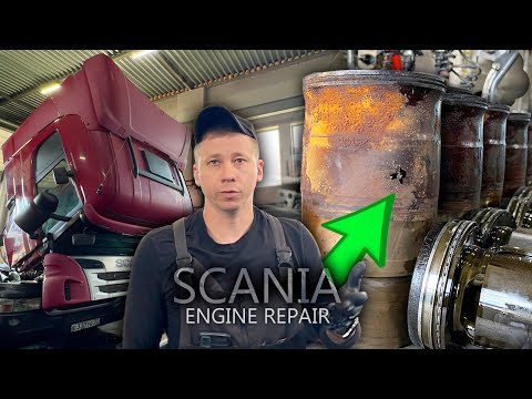 Кавитация страшная сила! Ремонт двигателя SCANIA DC13. Антифриз попадает в масло