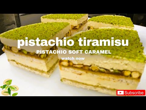 Pistachio Tiramisu Recipe | Creamy Layers with Pistachio Mascarpone & Soft Caramel