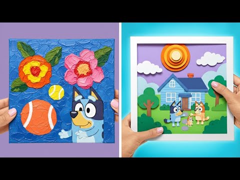 🎨💧 Painting Bluey’s Family with Watercolors & Glitter! 🐶🌈