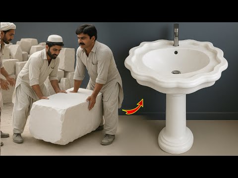 Amazing Skill! Turning Raw Stone into a Beautiful Wash Basin