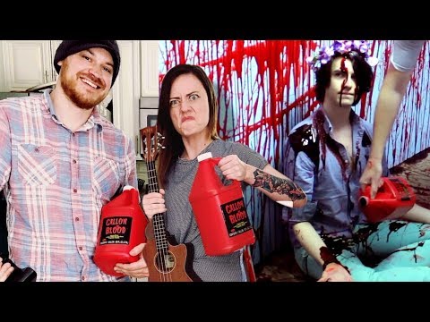 Ten Gallons of Fake Blood. (making of Sunday Uke Group)