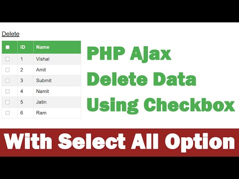 PHP Ajax Delete Data Using Checkbox | With Select All Option