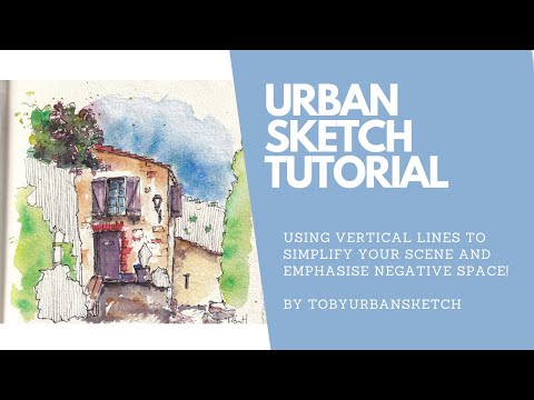 Using Vertical Lines to Simplify your Sketch - URBANSKETCH TUTORIAL